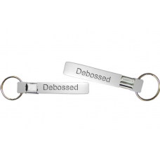 13mm debossed white wristband keychain